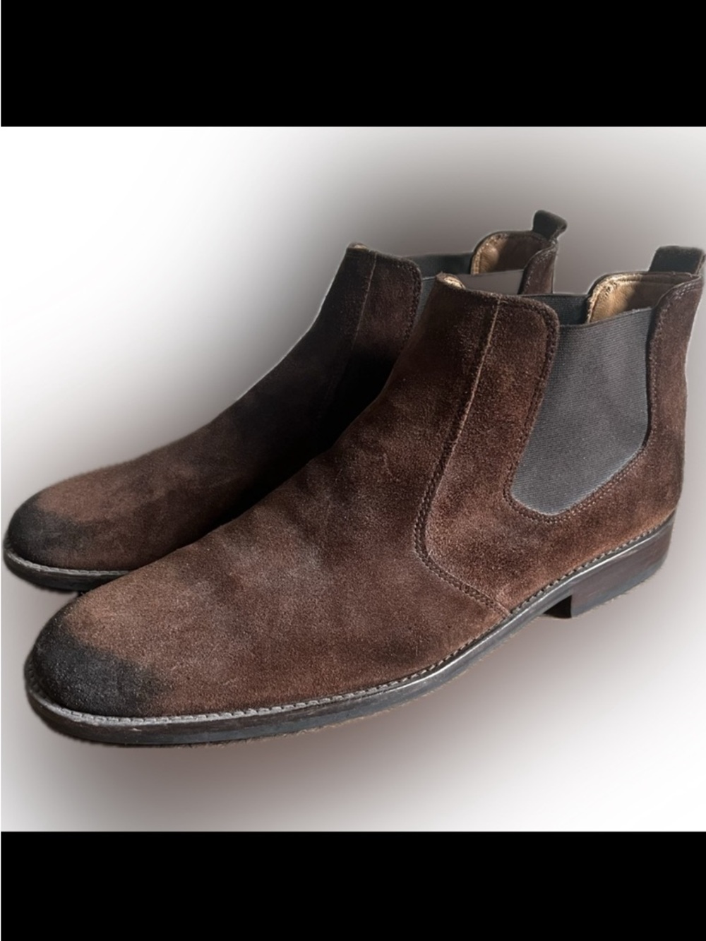 Johnston & Murphy brown suede Chelsea boots size 11.5
